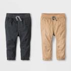 Baby Boys' Woven Chino Pull-on Pants - Cat & Jack Brown/black Newborn, Boy's