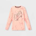 Boys' Flaming Skateboard Graphic Long Sleeve T-shirt - Art Class Pink