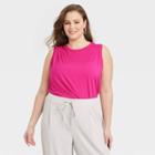 Women's Drape Front Bodysuit - A New Day Pink