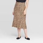 Women's Leopard Print Mid-rise Mini Slip Skirt - A New Day