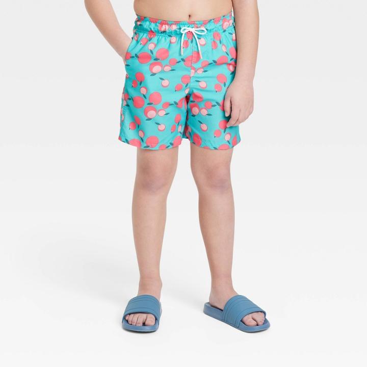 Boys' Fruit Pattern Swim Shorts - Cat & Jack Peach
