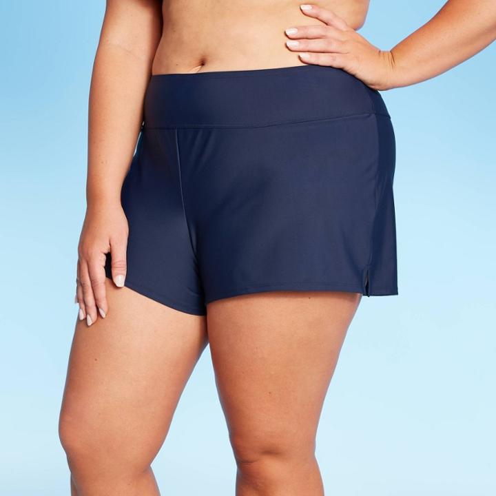 Women's Plus Size Swim Boyshort - Kona Sol Navy