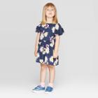 Toddler Girls' Floral Print A Line Dress - Cat & Jack Navy 2t, Toddler Girl's, Blue