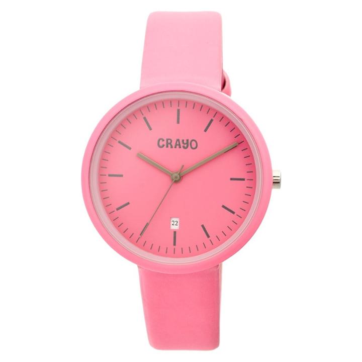 Women's Crayo Easy Leather Strap Watch-hot Pink, Hot Pink