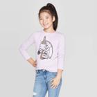 Girls' Long Sleeve Zebracorn Cozy Pullover - Cat & Jack Lilac L, Girl's, Size: