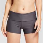 Merona Women's Foldover Swim Boyshort - Library Gray -