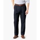 Dockers Men's Signature Stretch Creaseless Pleat Classic Fit Straight Chino Pants - Navy