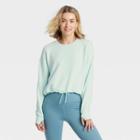Women's Cozy Soft Fleece Crewneck Pullover Sweatshirt - All In Motion Aqua