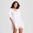 Cover 2 Cover Women's Fringe Poncho Cover Up Dress - White