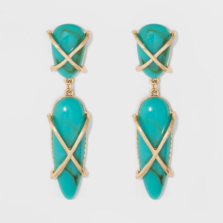 Sugarfix By Baublebar Gemstone Drop Earrings - Teal, Girl's
