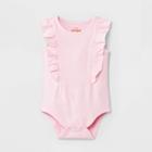 Baby Girls' Ruffle Bodysuit - Cat & Jack Light Pink Newborn
