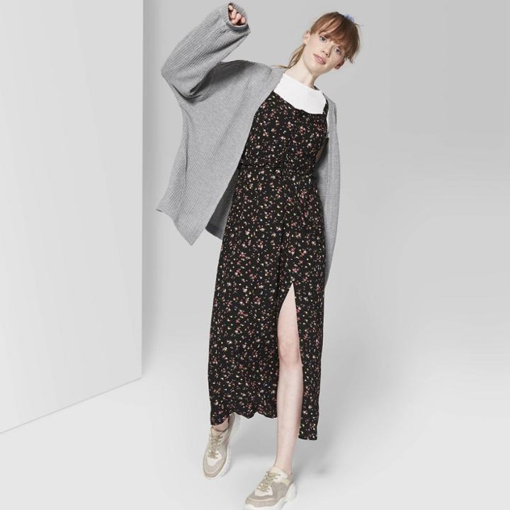 Women's Oversized Waffle Cardigan - Wild Fable Gray M/l, Heather Grey