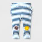 Baby Girls' Striped Ruffle Bum Flower Knee Leggings - Cat & Jack Blue/white Newborn, Girl's,