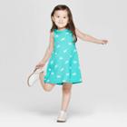 Toddler Girls' 'unicorn' A Line Dress - Cat & Jack Aqua 12m, Girl's, Green