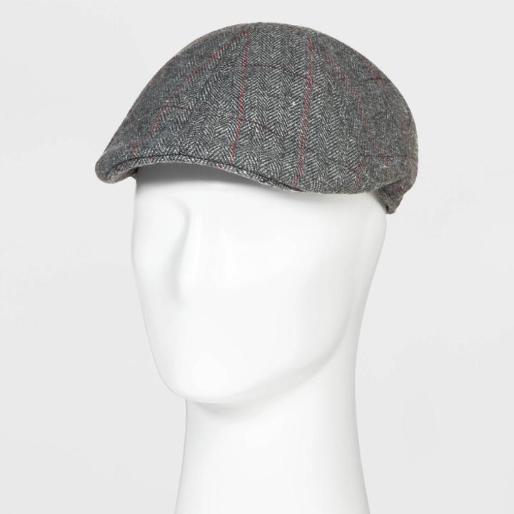 Men's Plaid Herringbone Ivy Hat - Goodfellow & Co Gray