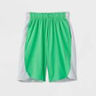 Boys' Color Block Stretch Woven Shorts - All In Motion Light Green