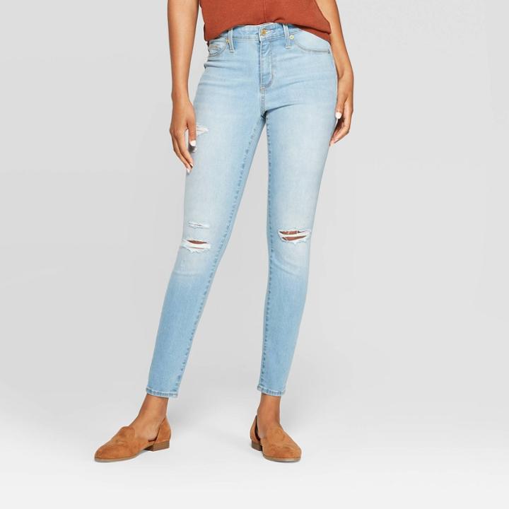 Women's High-rise Distressed Jeggings - Universal Thread Light Wash