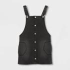 Girls' Denim Button-front Sleeveless Dress - Art Class Black