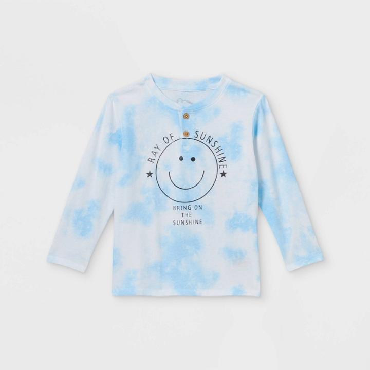 Toddler Boys' 'ray Of Sunshine' Tie-dye Long Sleeve T-shirt - Art Class White