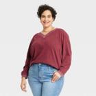 Women's Plus Size French Terry Sweatshirt - Universal Thread Red
