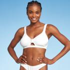 Juniors' Ribbed Knot-front Bralette Bikini Top - Xhilaration White D/dd Cup