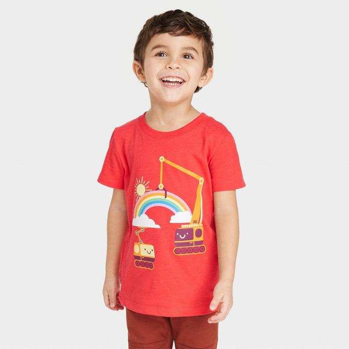 Toddler Boys' Short Sleeve Graphic T-shirt - Cat & Jack Red