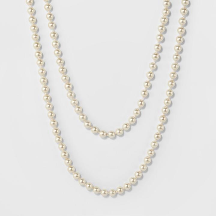 Target Long Faux Pearl Necklace - A New Day