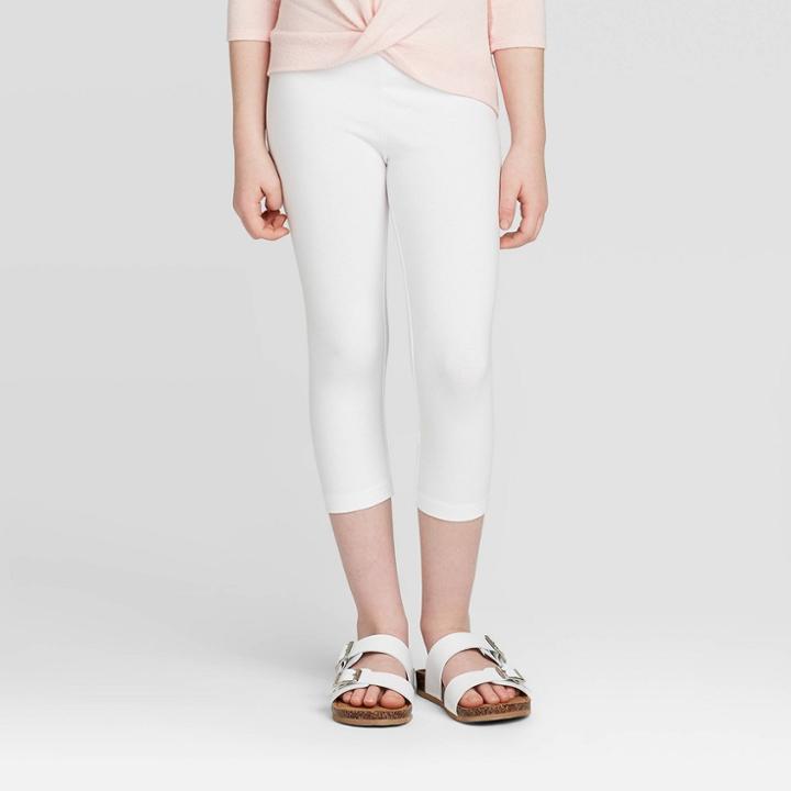 Girls' Capri Leggings - Cat & Jack White S, Girl's,