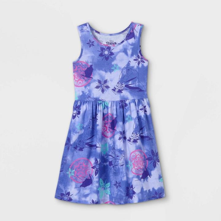 Girls' Disney Raya A-line Tank Dress - Purple