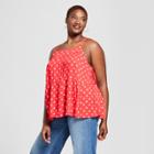 Women's Plus Size Printed Strappy Tank Top - Universal Thread Red