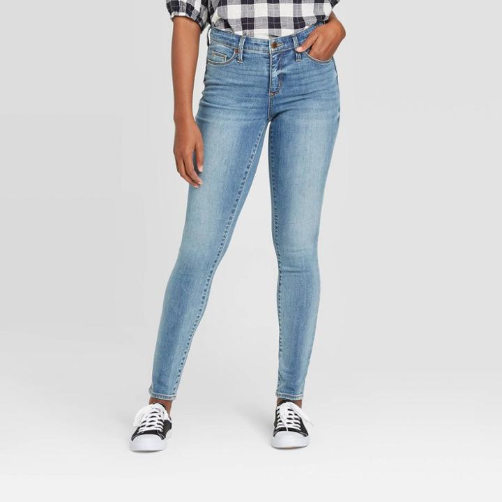 Women's High-rise Button-fly Skinny Jeans - Universal Thread Vintage Medium Wash 6, Women's, Blue