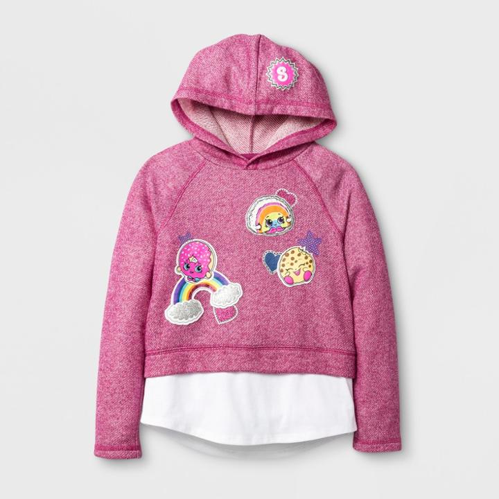 Girls' Shopkins Sweatshirts - Fuchsia - L