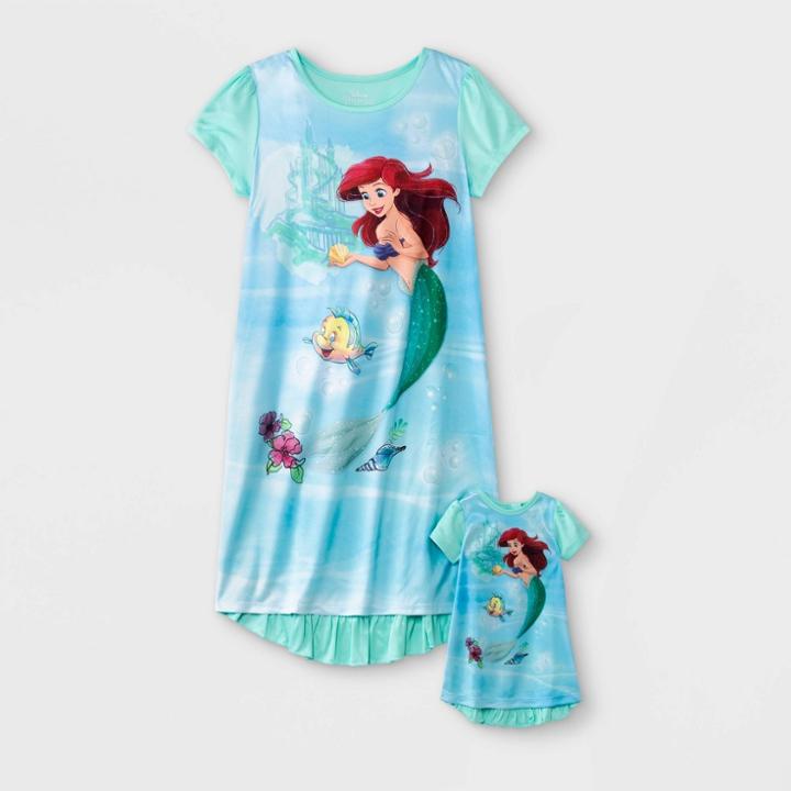 Girls' Disney Princess Ariel Doll And Me Nightgown - Green