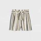 Girls' Paperbag Striped Waist Shorts - Art Class S, Girl's, Size: Small,