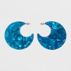 Thick C Shape Lucite Disc Hoop Earrings - Wild Fable Blue