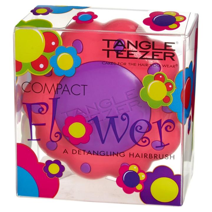 Tangle Teezer Compact Flower Detangling Hair Brush Pink & Purple