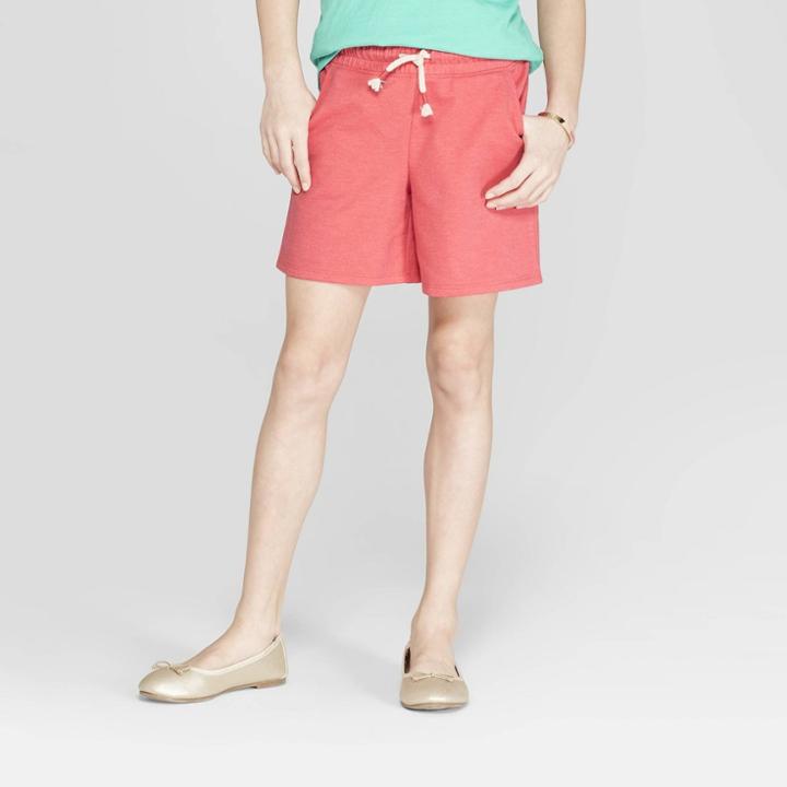 Girls' Knit Midi Shorts - Cat & Jack Coral (pink)