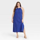 Women's Plus Size Sleeveless Crochet Dress - A New Day Blue