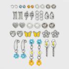 Beaded Flower And Butterfly Hoop And Stud Earring Set 18pc - Wild Fable