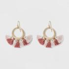 Drop Circle With Tassel Earrings - Universal Thread Gold