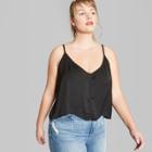 Women's Plus Size Button-down Cami - Wild Fable Black