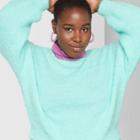 Women's Plus Size Fuzzy Crewneck Sweater - Wild Fable Bleached Aqua 3x, Size: