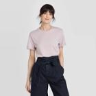 Women's Slim Fit Short Sleeve Cuff T-shirt - A New Day Light Purple