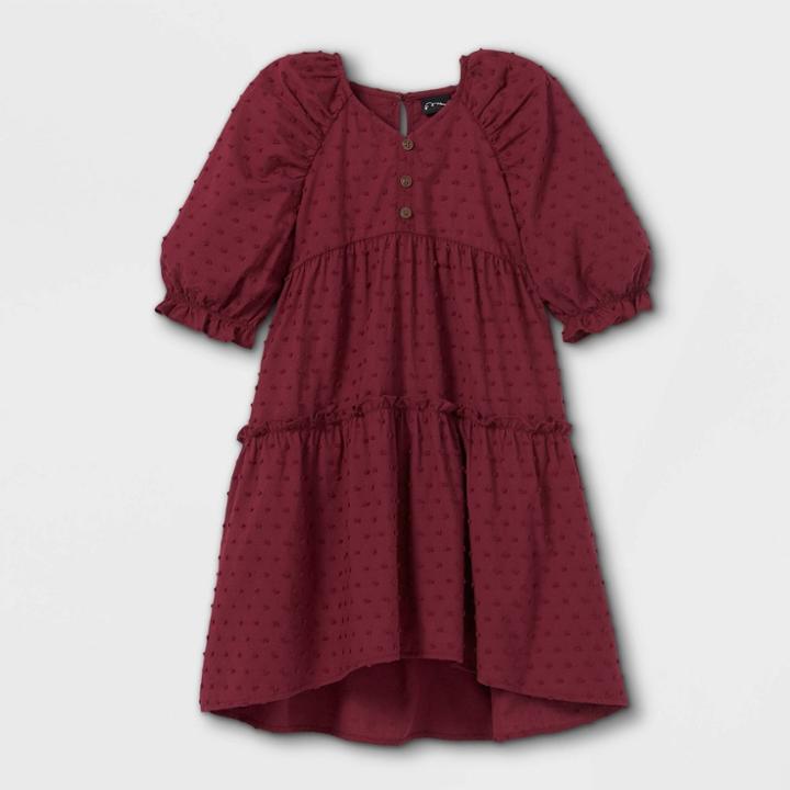 Toddler Girls' Textured 3/4 Sleeve Dress - Art Class