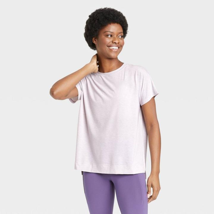 Women's Active Short Sleeve Top - All In Motion Light Lilac Xs,