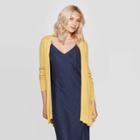 Women's Long Sleeve Open Layer Cardigan - A New Day Gold