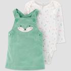 Baby Girls' 2pc Fox Top & Bottom Sets - Just One You Made By Carter's Green/white Newborn, Girl's