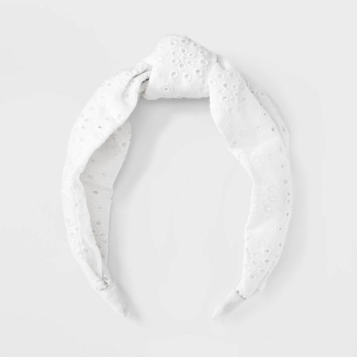 Eyelet Headband - Universal Thread White