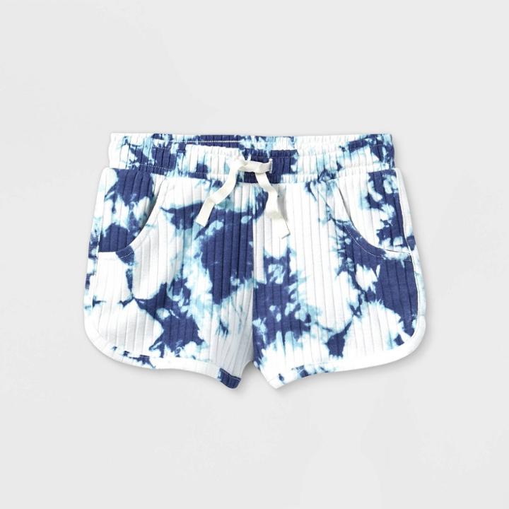 Girls' Tie-dye Rib Pull-on Shorts - Cat & Jack Blue