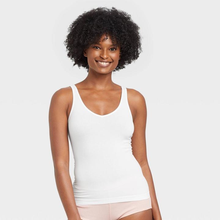 Women's Cotton Seamless Cami - Auden White